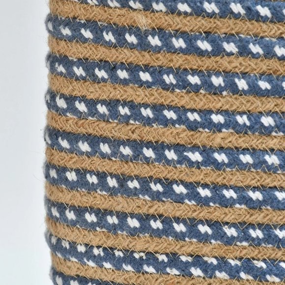 Jute Basket | Blue Circle | 11 Inches, Pack of 2 - Picture 3 of 5